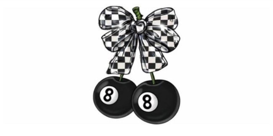 8 ball - checkered cherries
