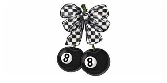 8 ball - checkered cherries