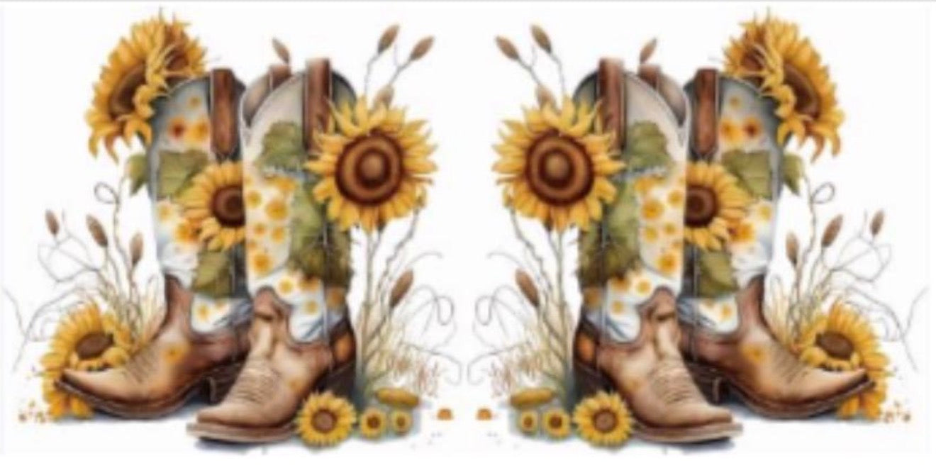 Cowboy boots - sunflowers