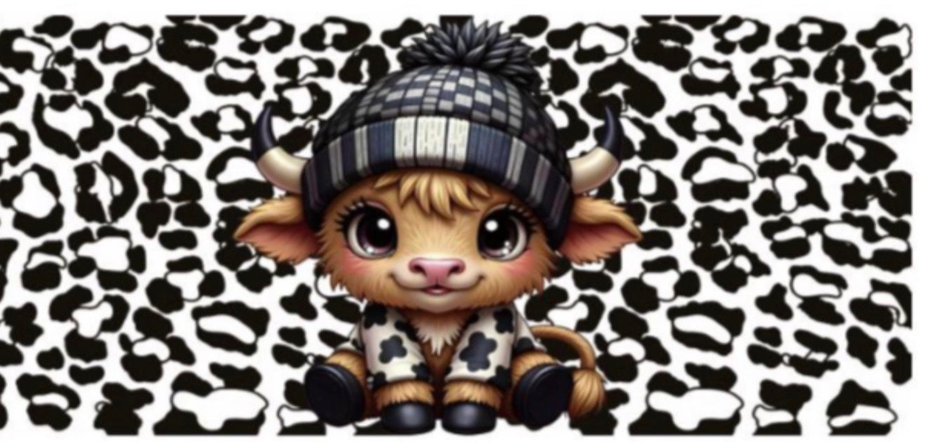 Highland cow- cheetah print