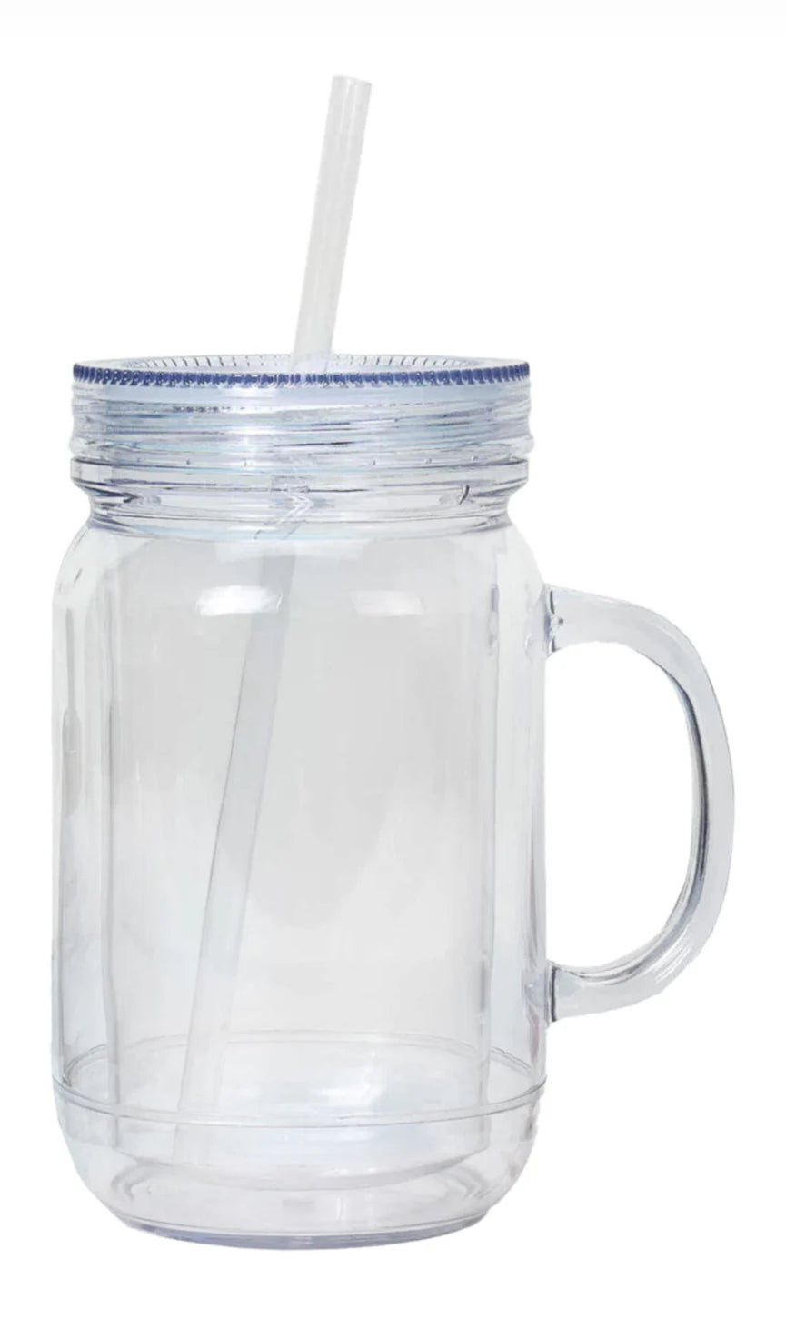 20oz acrylic Snowglobe Mason Jar