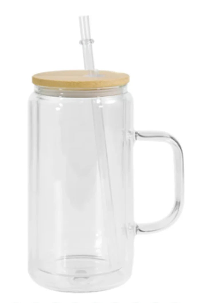 20 oz Glass Snowglobe with Handle